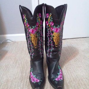 Ladies Floral Wrapped Western Boots